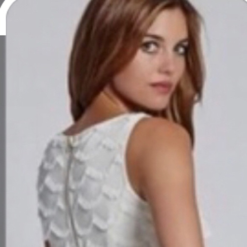 NWT Guess Eyelash Fringe Bodycon Dress 10 M white